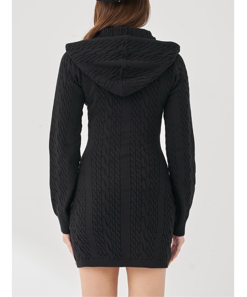 オープンケーブルニットミニワンピース（ワンピース）｜Darich