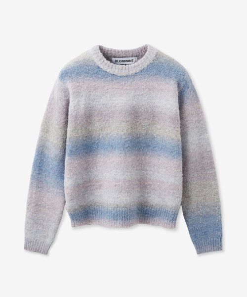 BLOND9(ブロンドナイン)の「ウールグラデーションミックスニット_モーブパープル(ニット/セーター・レディース・その他・SMALL)」の1枚目の写真