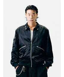 JAMIE WEST（ジェイミーウエスト）の「ナイロンカラーポイントエビエータージャケット(ブラック)（MA-1）」