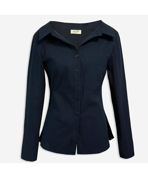 LAUTREDE MIN(ロートルドミン)の「Lautre Off shirts(シャツ/ブラウス・レディース・ホワイト/ネイビー/ベージュ/ピンク・SMALL/MEDIUM/X-SMALL)」の3枚目の写真