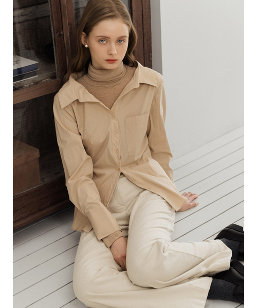 LAUTREDE MIN(ロートルドミン)の「Lautre Off shirts(シャツ/ブラウス・レディース・ホワイト/ネイビー/ベージュ/ピンク・SMALL/MEDIUM/X-SMALL)」の10枚目の写真