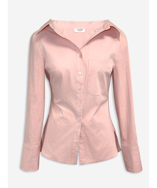 LAUTREDE MIN(ロートルドミン)の「Lautre Off shirts(シャツ/ブラウス・レディース・ホワイト/ネイビー/ベージュ/ピンク・SMALL/MEDIUM/X-SMALL)」の6枚目の写真