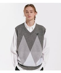 NP STUDIO（エヌピースタジオ）の「NP アーガイルニットベスト グレー（ベスト）」