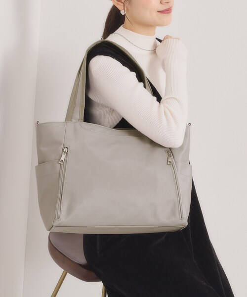 ITS'DEMO(イッツデモ)の「<人間工学>撥水A4トート(トートバッグ・レディース・ナチュラル/ブラック/ピンク系・00)」の1枚目の写真