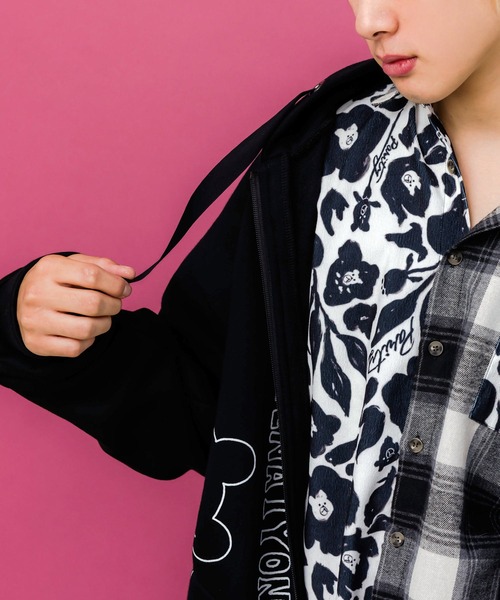 ScoLar Parity(スカラーパリティ)の「353130:ネコとクマとチンアナゴ柄 リメイク風裏起毛パーカー(パーカー・レディース・ブラック/パープル・M)」の19枚目の写真