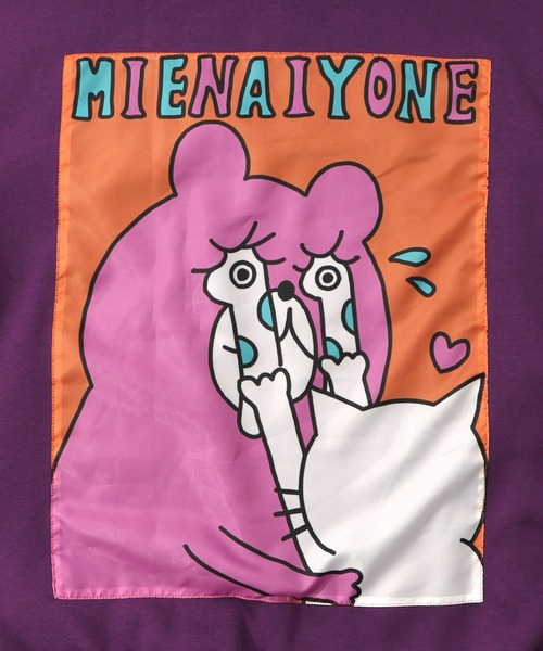 ScoLar Parity(スカラーパリティ)の「353130:ネコとクマとチンアナゴ柄 リメイク風裏起毛パーカー(パーカー・レディース・ブラック/パープル・M)」の7枚目の写真