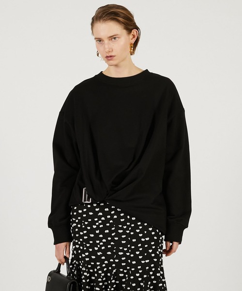 PRANK PROJECT（プランクプロジェクト）の「【2026Spring Pre-Order】ツイストベルテッドスウェット / Twisted Belted Sweatshirt（スウェット・レディース・ブラック/アイボリー/レッド・FREE）」の3枚目の写真