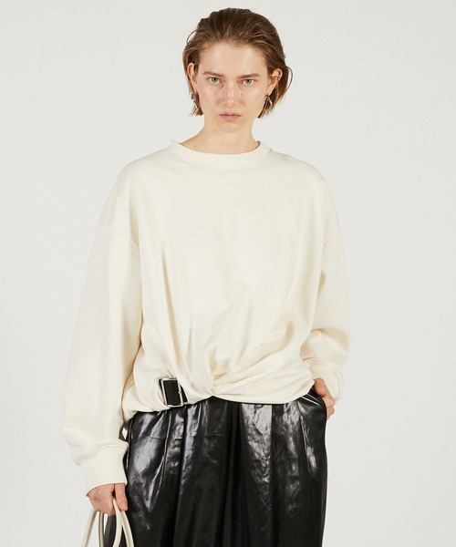 PRANK PROJECT（プランクプロジェクト）の「【2026Spring Pre-Order】ツイストベルテッドスウェット / Twisted Belted Sweatshirt（スウェット・レディース・ブラック/アイボリー/レッド・FREE）」の9枚目の写真