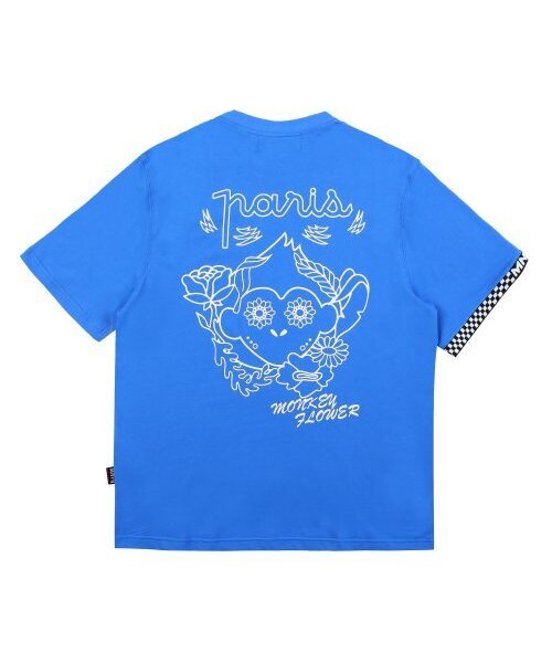 Monkey Flower(モンキーフラワー)の「共用 トロピカルグラフィック レギュラーフィット ベーシック半袖Tシャツ/MM1WTS04U BLUE(Tシャツ/カットソー・メンズ・その他・FREE)」の3枚目の写真