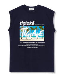 ベケーションオーバーサイズノースリーブTシャツネイビー