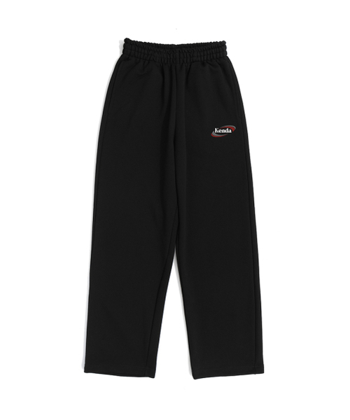KENDA(ケンダ)の「DOUBLE SLASH LOGO STRAIGHT SWEATPANTS (BLACK)(スウェットパンツ・レディース・ブラック・SMALL/MEDIUM/LARGE)」の1枚目の写真