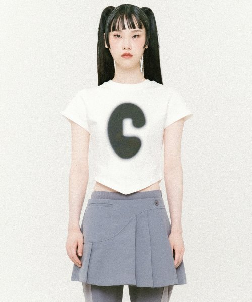 CCORIE(コーリーエ)の「シンボルスカーフクロップ半袖Tシャツホワイト(Tシャツ/カットソー・レディース・その他・FREE)」の1枚目の写真