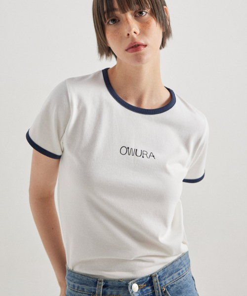 OWURA(オウラ)の「ロゴリングTシャツ_アイボリー(Tシャツ/カットソー・レディース・その他・1/2)」の1枚目の写真