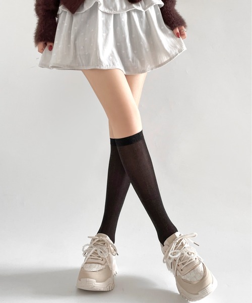 Shoes in Closet（シューズインクローゼット）の「軽量厚底 ボリューム クリア パール レース スニーカー 6478（スニーカー・レディース・ホワイト/ベージュ/ブラック・S/M/L/LL）」の17枚目の写真