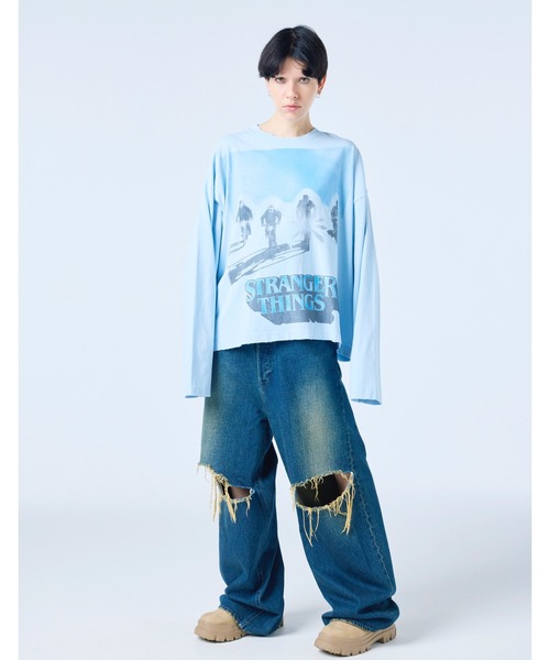 little sunny bite will long tee ストシンblue 8】【it】【Little sunny bite】stranger things x little sunny bite