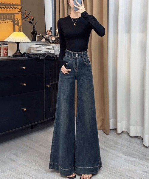 REBALANCE(リバランス)の「ワイドレッグジーンズ(デニムパンツ・レディース・A・LARGE/MEDIUM/SMALL)」の3枚目の写真