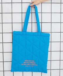 ロゴ刺繍 幾何柄 キルトトートバッグ【インフルエンサー紹介アイテム】