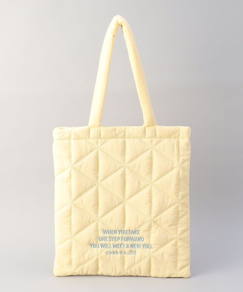 coen(コーエン)の「ロゴ刺繍 幾何柄 キルトトートバッグ【インフルエンサー紹介アイテム】(トートバッグ・レディース・シルバー/ブラック/ライトブルー/その他6/ホワイト/ピンク/ライム・FREE)」の9枚目の写真