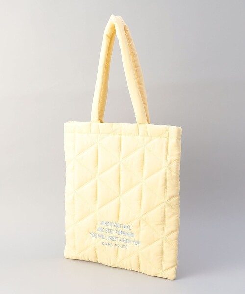 coen(コーエン)の「ロゴ刺繍 幾何柄 キルトトートバッグ【インフルエンサー紹介アイテム】(トートバッグ・レディース・シルバー/ブラック/ライトブルー/その他6/ホワイト/ピンク/ライム・FREE)」の10枚目の写真