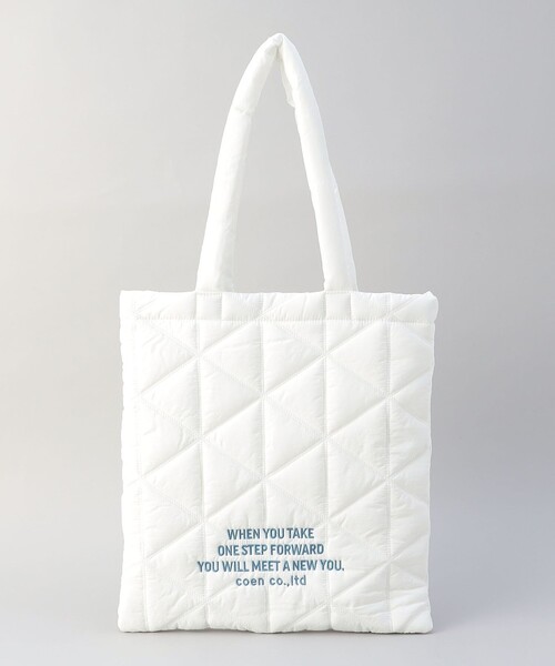 coen(コーエン)の「ロゴ刺繍 幾何柄 キルトトートバッグ【インフルエンサー紹介アイテム】(トートバッグ・レディース・シルバー/ブラック/ライトブルー/その他6/ホワイト/ピンク/ライム・FREE)」の14枚目の写真