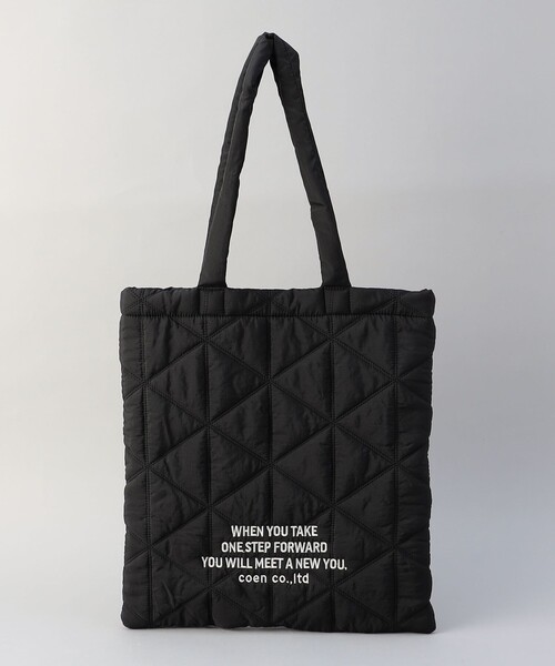 coen(コーエン)の「ロゴ刺繍 幾何柄 キルトトートバッグ【インフルエンサー紹介アイテム】(トートバッグ・レディース・シルバー/ブラック/ライトブルー/その他6/ホワイト/ピンク/ライム・FREE)」の18枚目の写真