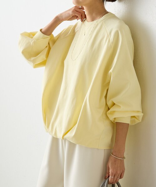 BEARDSLEY（ビアズリー）の「コットン裾バルーンプルオーバー（Tシャツ/カットソー・レディース・レモンイエロー/ミント・FREE）」の4枚目の写真