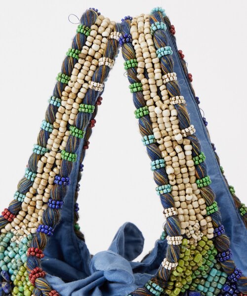 美品　imayin　イマイン/イマイエン　ビジュー　立体ビーズ刺繍　トートバッグ 美品 imayin イマイン/イマイエン ビジュー 立体ビーズ刺繍 トートバッグ