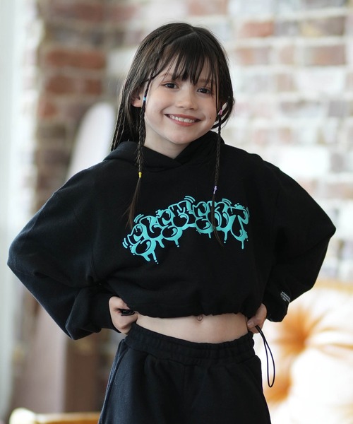 ELEMENT（エレメント）の「ELEMENT/エレメント TAGGING HOOD GIRL キッズ パーカー BG025022（パーカー・キッズ・ブラック/ホワイト・130cm/140cm/150cm）」の2枚目の写真