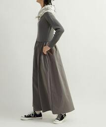 RIB KNIT DOCKING DRESS