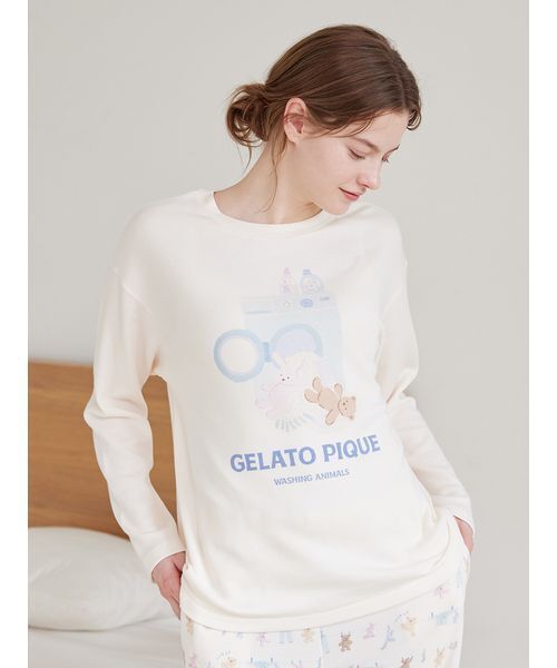 ウォッシングアニマルワンポイントロンT（ルームウェア/パジャマ