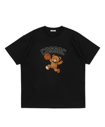 ベスケットボールベア 半袖Tシャツ (ブラック)