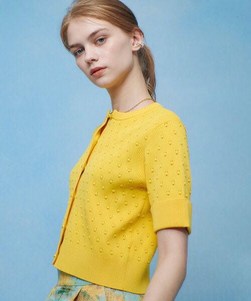 LOULOU WILLOUGHBY(ルルウィルビー)の「【LOULOU WILLOUGHBY】アイレット半袖カーディガン(カーディガン/ボレロ・レディース・オフホワイト/ブラック/イエロー・2)」の19枚目の写真