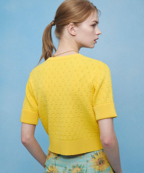 LOULOU WILLOUGHBY(ルルウィルビー)の「【LOULOU WILLOUGHBY】アイレット半袖カーディガン(カーディガン/ボレロ・レディース・オフホワイト/ブラック/イエロー・2)」の21枚目の写真