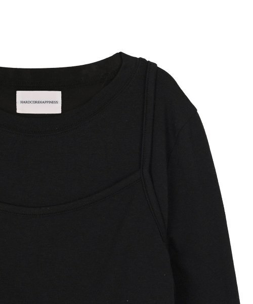 HARDCORE HAPPINESS（ハードコアハピネス）の「ソフトレイヤードスリーブレスTシャツ_ブラック（Tシャツ/カットソー・レディース・その他・FREE）」の4枚目の写真