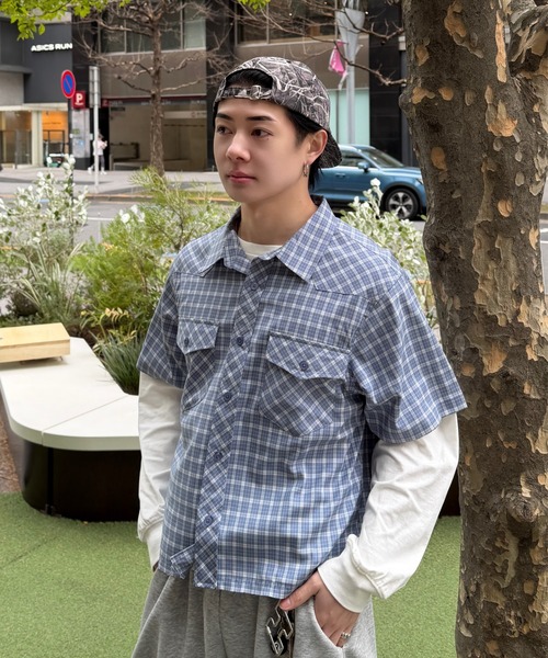 Fake Layered Check Shirt - フェイクレイヤードチェックシャツ