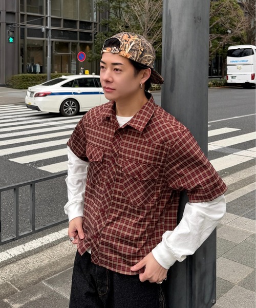 Fake Layered Check Shirt - フェイクレイヤードチェックシャツ
