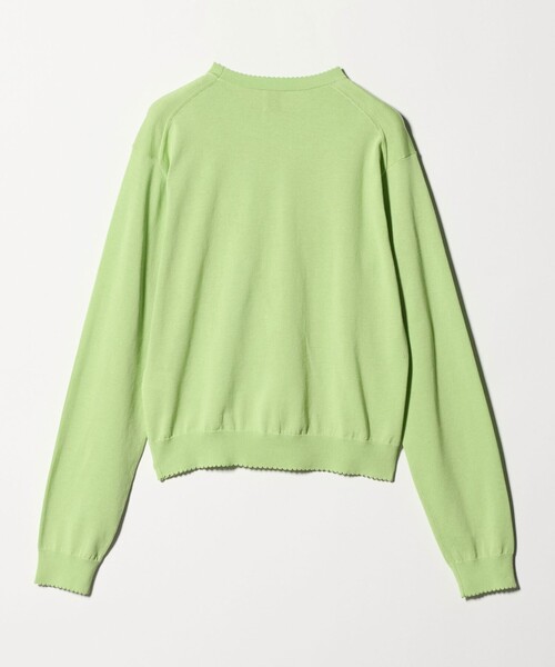 6（ロク）の「＜6(ROKU)＞ コットン ピコット クルーネック ニット（ニット/セーター・レディース・ライム/グレー系・FREE）」の5枚目の写真