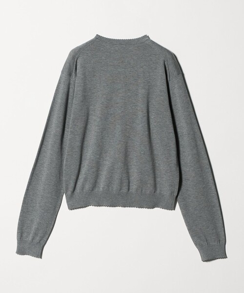 6（ロク）の「＜6(ROKU)＞ コットン ピコット クルーネック ニット（ニット/セーター・レディース・ライム/グレー系・FREE）」の8枚目の写真