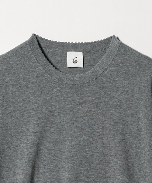 6（ロク）の「＜6(ROKU)＞ コットン ピコット クルーネック ニット（ニット/セーター・レディース・ライム/グレー系・FREE）」の9枚目の写真