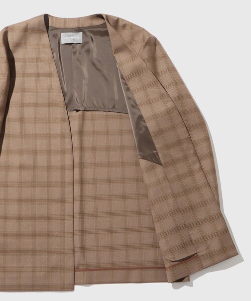 ADAM ET ROPE'(アダムエロペ)の「【DELEGANT】 ルームジャケット / セットアップ対応(ノーカラージャケット・メンズ・チャコールグレー/ブラウン系その他2/ブラック・L/M/S)」の5枚目の写真