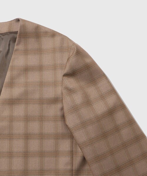 ADAM ET ROPE'(アダムエロペ)の「【DELEGANT】 ルームジャケット / セットアップ対応(ノーカラージャケット・メンズ・チャコールグレー/ブラウン系その他2/ブラック・L/M/S)」の6枚目の写真