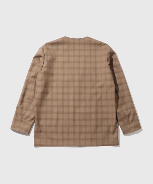 ADAM ET ROPE'(アダムエロペ)の「【DELEGANT】 ルームジャケット / セットアップ対応(ノーカラージャケット・メンズ・チャコールグレー/ブラウン系その他2/ブラック・L/M/S)」の8枚目の写真