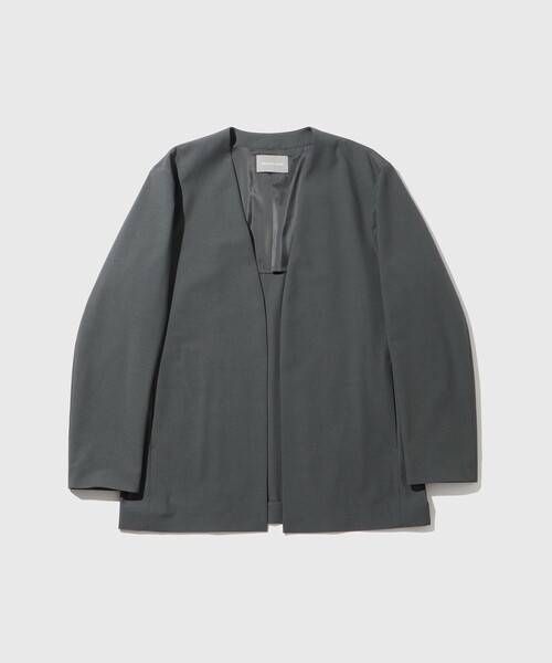 ADAM ET ROPE'(アダムエロペ)の「【DELEGANT】 ルームジャケット / セットアップ対応(ノーカラージャケット・メンズ・チャコールグレー/ブラウン系その他2/ブラック・L/M/S)」の14枚目の写真