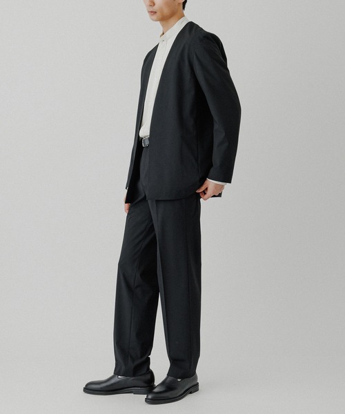 ADAM ET ROPE'(アダムエロペ)の「【DELEGANT】 ルームジャケット / セットアップ対応(ノーカラージャケット・メンズ・チャコールグレー/ブラウン系その他2/ブラック・L/M/S)」の19枚目の写真