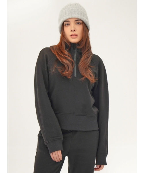 ACUD（アクド）の「(起毛) ハイネックハーフジップスウェットシャツ _ブラック（スウェット・レディース・ブラック・FREE）」の3枚目の写真