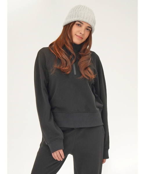 ACUD（アクド）の「(起毛) ハイネックハーフジップスウェットシャツ _ブラック（スウェット・レディース・ブラック・FREE）」の4枚目の写真