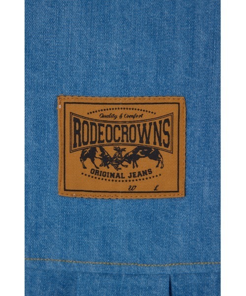 RODEO CROWNS WIDE BOWL(ロデオクラウンズワイドボウル)の「デニム切替スウェットワンピース(ワンピース・レディース・グレー×ホワイト/チャコールグレー・FREE)」の21枚目の写真