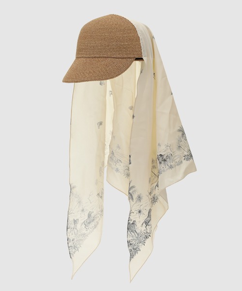 DAIRIKU(ダイリク)の「Scarf Docking Straw Cap(キャップ・メンズ・ブラック/ライトブラウン・7 1/4/7 5/8)」の1枚目の写真