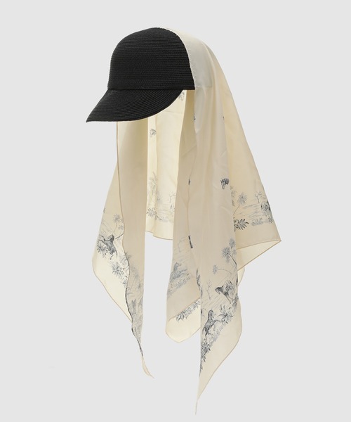 DAIRIKU(ダイリク)の「Scarf Docking Straw Cap(キャップ・メンズ・ブラック/ライトブラウン・7 1/4/7 5/8)」の2枚目の写真