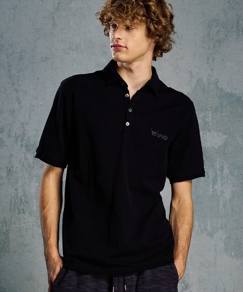 wjk(ダヴルジェイケイ)の「mhs2511- cut-off polo S-S(printed) ポロシャツ(705 mw04i)(ポロシャツ・メンズ・ブラック系その他/ダークグレー/ホワイト・XL/L/M/S)」の4枚目の写真